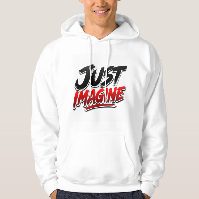 Veste À Capuche Sweat-shirt à typographie « Just Imagine » (Devant)