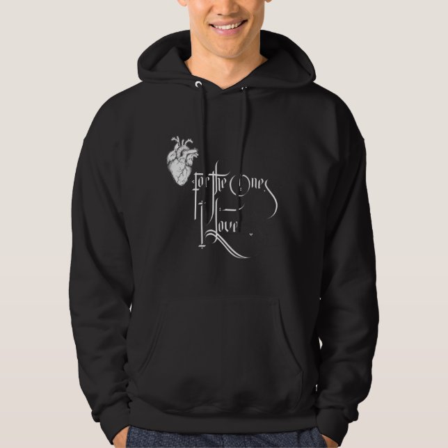 Veste À Capuche Sweat-shirt Amour Noir et Blanc (Devant)