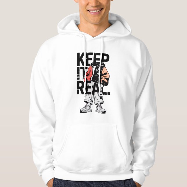 Veste À Capuche Sweat-shirt authentique avec citation (Devant)