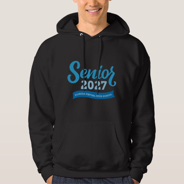 Veste À Capuche Sweat-shirt Florida Virtual HS Senior 2027 (Noir) (Devant)