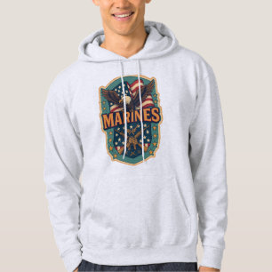 Veste À Capuche Sweat-shirt "Marines" sur aigle & drapeau