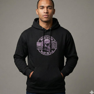 Veste À Capuche Sweat-shirt pour hommes à crâne violet en détresse