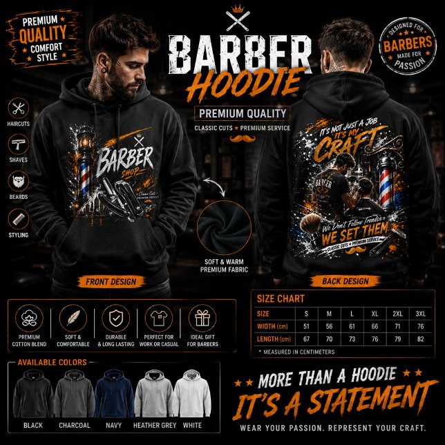 Veste À Capuche Sweatshirt à capuche graphique pour salon de coiff (Créateur téléchargé)