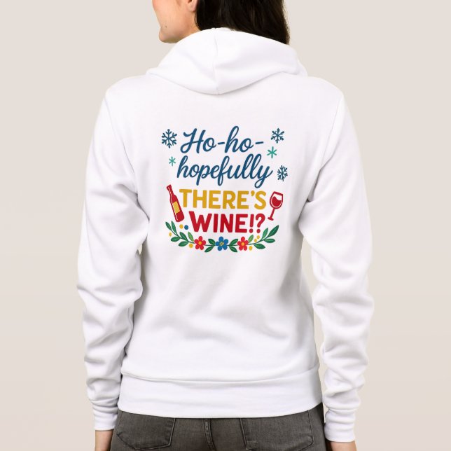 Veste À Capuche Sweatshirt à capuche zippé Funny Holiday Wine (Dos)
