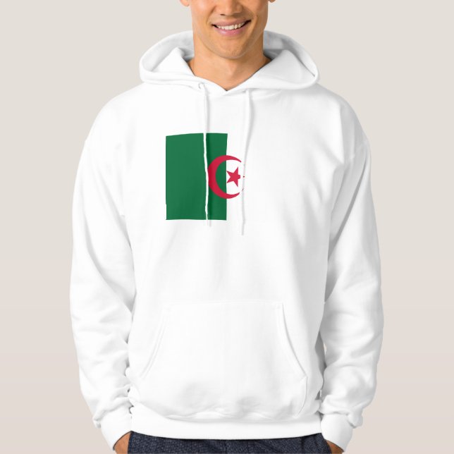 Veste À Capuche Sweatshirt à capuchon avec drapeau d'Algérie (Devant)