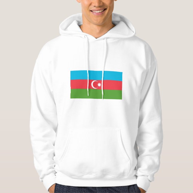 Veste À Capuche Sweatshirt à capuchon avec drapeau d'Azerbaïdjan (Devant)