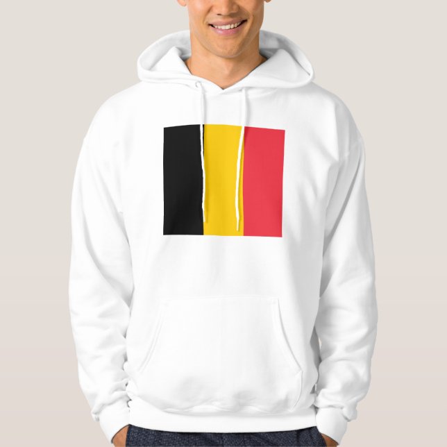 Veste À Capuche Sweatshirt à capuchon avec drapeau de Belgique (Devant)