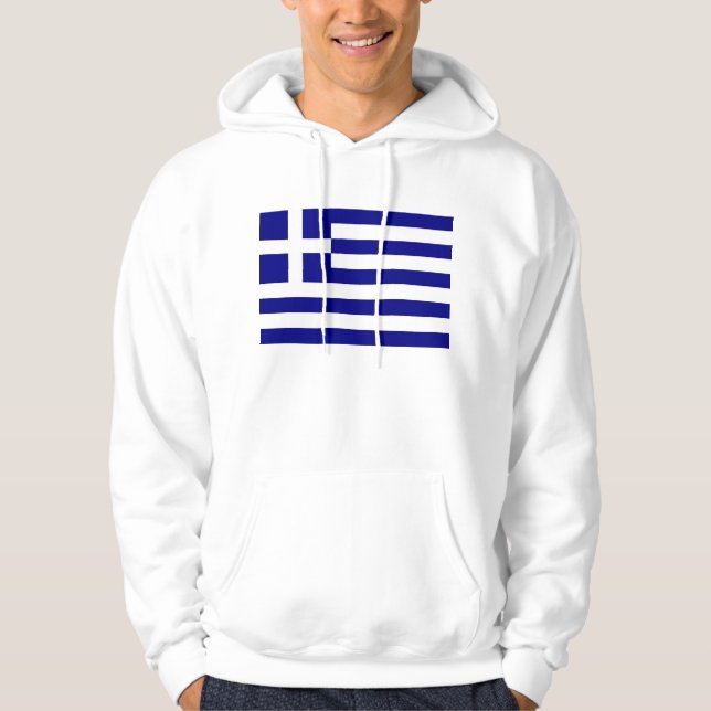 Veste À Capuche Sweatshirt à capuchon avec drapeau de la Grèce (Devant)