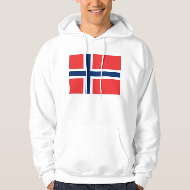 Veste À Capuche Sweatshirt à capuchon avec drapeau de la Norvège (Devant)