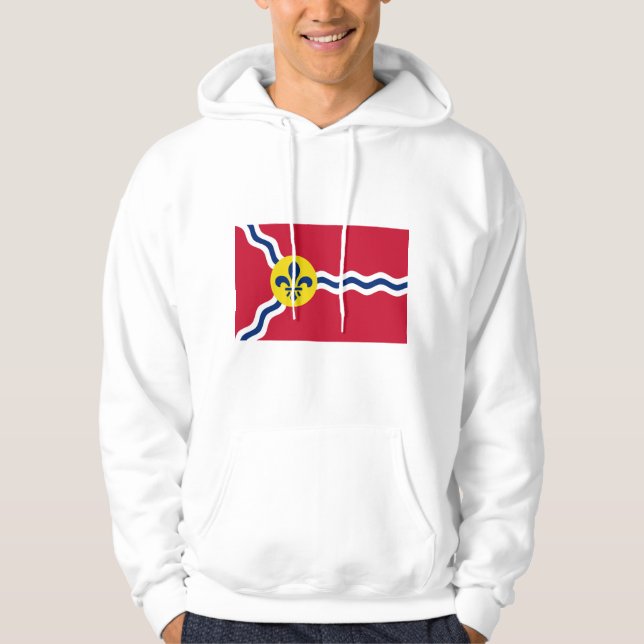 Veste À Capuche Sweatshirt à capuchon avec drapeau de Saint-Louis, (Devant)