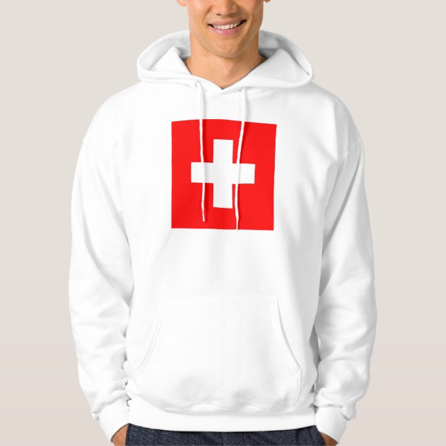 Veste À Capuche Sweatshirt à capuchon avec Drapeau de Suisse (Devant)