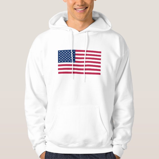 Veste À Capuche Sweatshirt à capuchon avec drapeau des Etats-Unis (Devant)