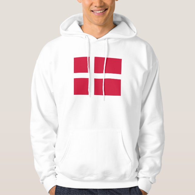 Veste À Capuche Sweatshirt à capuchon avec drapeau du Danemark (Devant)