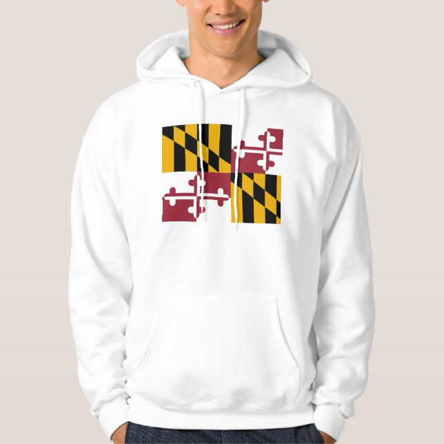 Veste À Capuche Sweatshirt à capuchon avec drapeau du Maryland (Devant)