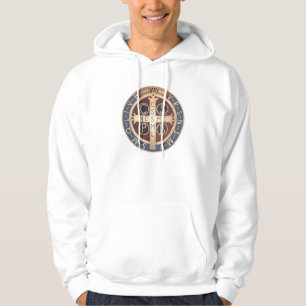 Veste À Capuche Sweatshirt à capuchon blanc avec la médaille de