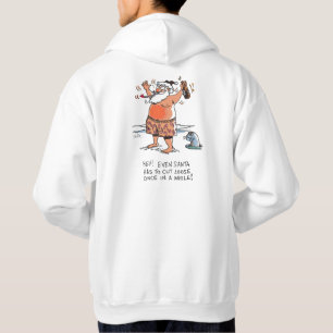 Veste À Capuche Sweatshirt à capuchon blanc de Père Noël ivre reto