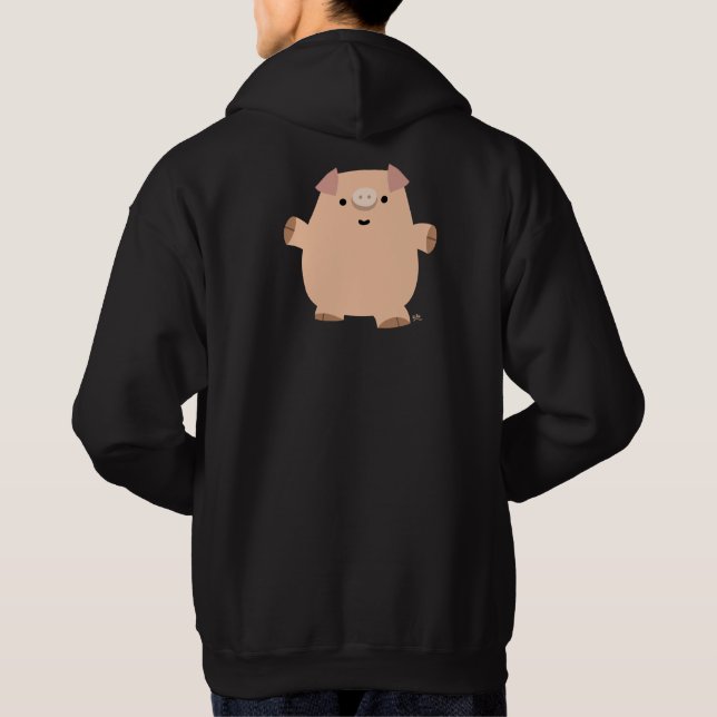 Veste À Capuche Sweatshirt à capuchon de cochon de dessin amusant (Dos)