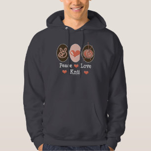 Veste À Capuche Sweatshirt à capuchon de Knit d'amour de paix