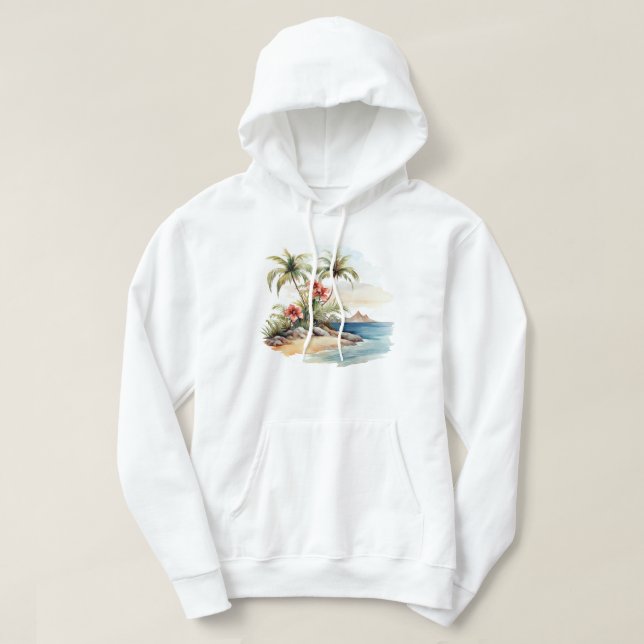 Veste À Capuche Sweatshirt à capuchon de l'île tropicale (Design devant)