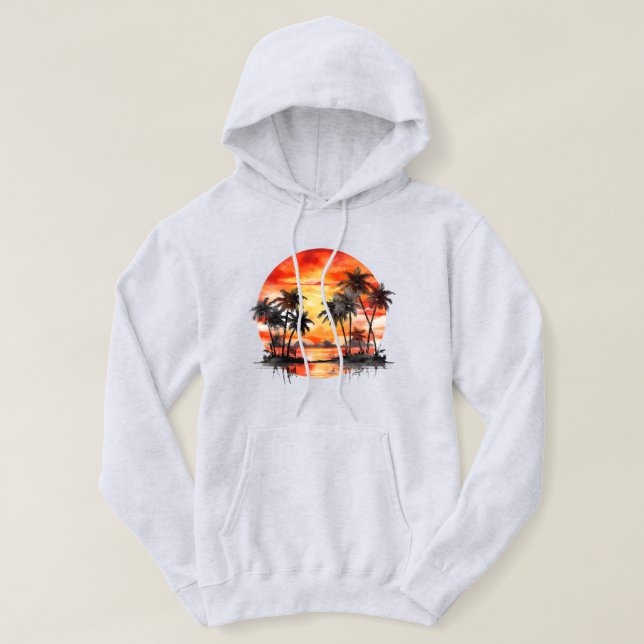 Veste À Capuche Sweatshirt à capuchon de l'île tropicale (Design devant)
