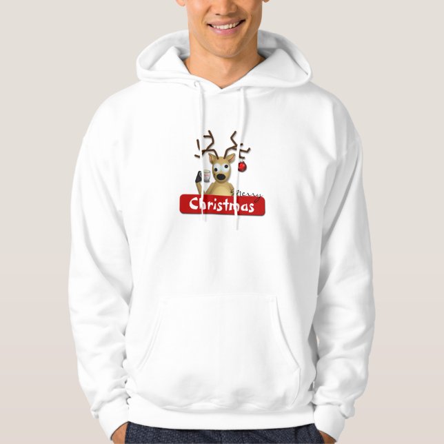 Veste À Capuche Sweatshirt à capuchon de Noël pompette drôle de (Devant)