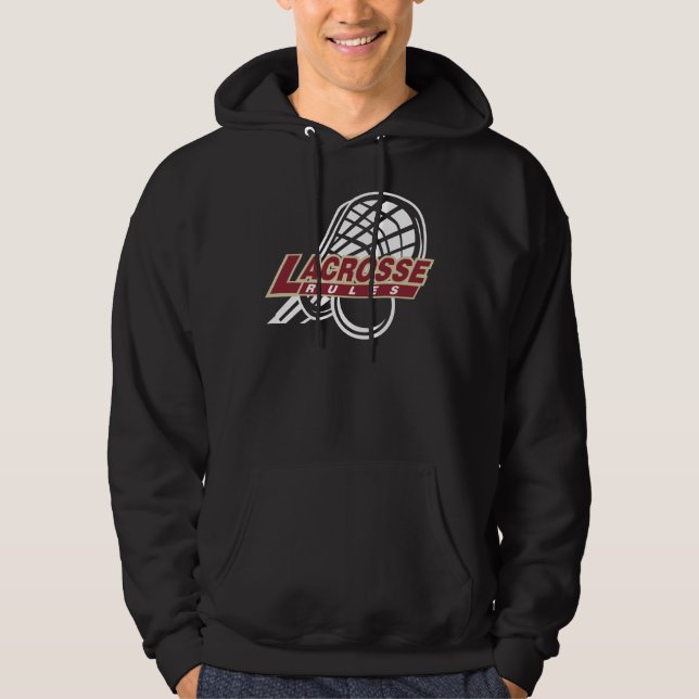 Veste À Capuche Sweatshirt à capuchon noir de lacrosse (Devant)