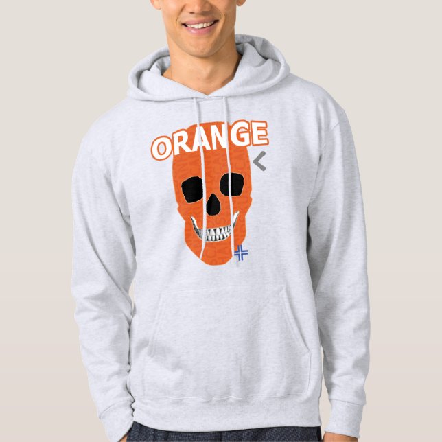 Veste À Capuche Sweatshirt à capuchon orange HANDSKULL B2 (Devant)
