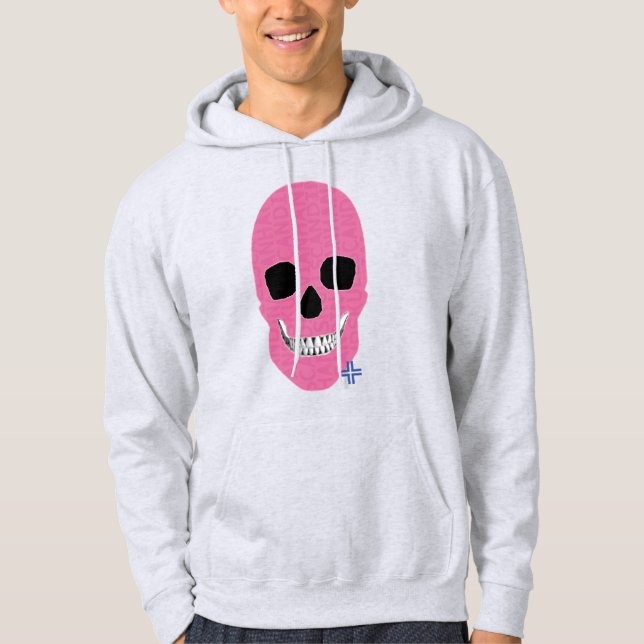 Veste À Capuche Sweatshirt à capuchon rose HANDSKULL Rebel B2 (Devant)