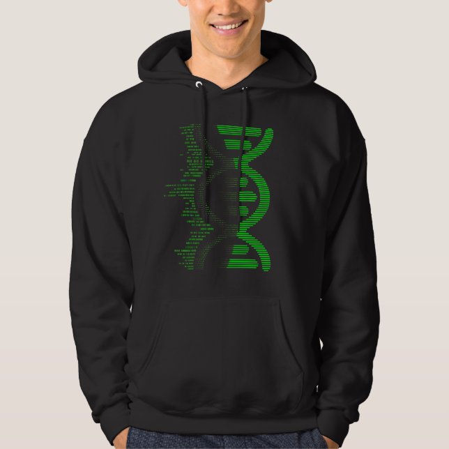 Veste À Capuche Sweatshirt à hélice d'ADN numérique – Brin de code (Devant)