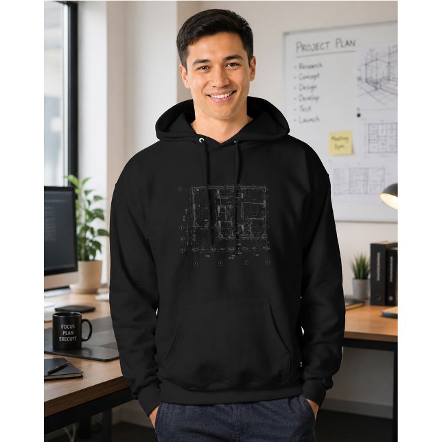 Veste À Capuche Sweatshirt à plan de construction architectural mo (Créateur téléchargé)