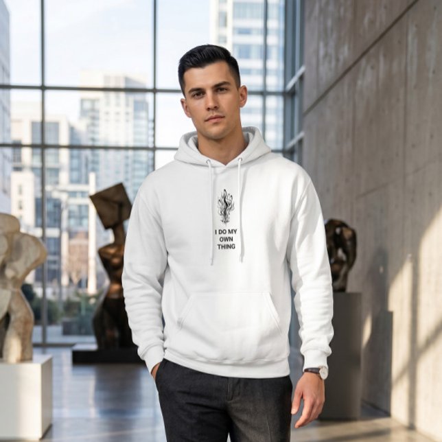 Veste À Capuche Sweatshirt blanc moderne à capuche avec design min (Créateur téléchargé)