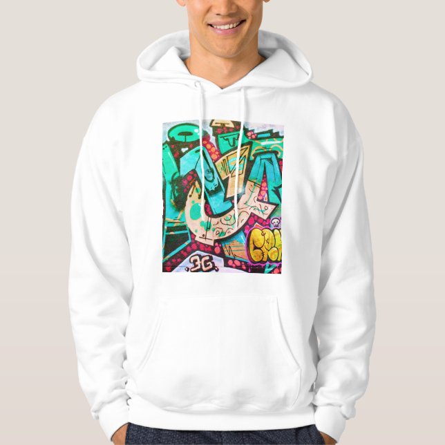 Veste À Capuche Sweatshirt Coloré d'Art Abstrait (Devant)