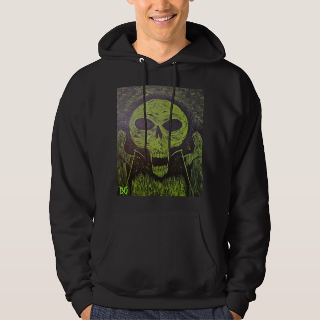 Veste À Capuche SWEATSHIRT de crâne de la Faucheuse Grim Peintures (Devant)