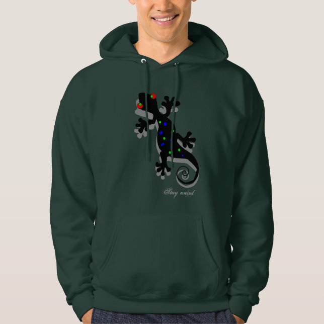 Veste À Capuche Sweatshirt de Gecko funky pour hommes (Devant)