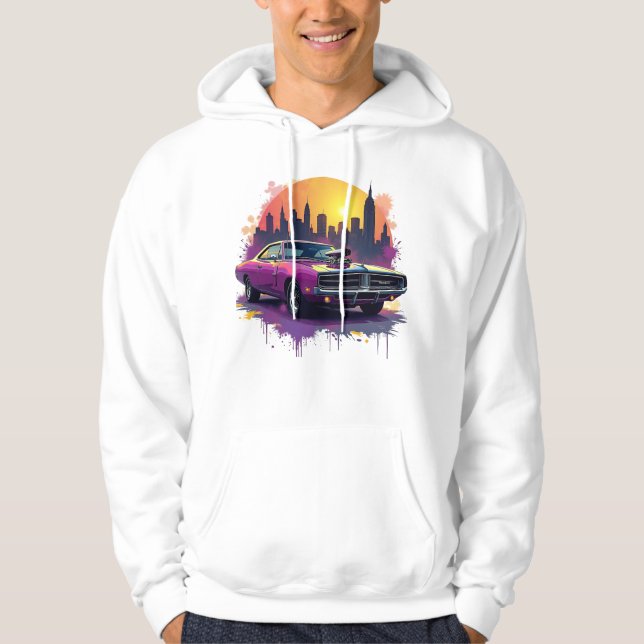 Veste À Capuche Sweatshirt de muscle car urbain (Devant)
