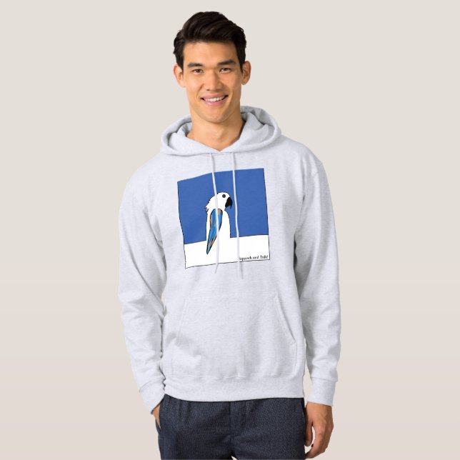 Veste À Capuche Sweatshirt de perroquet bleu (Devant entier)