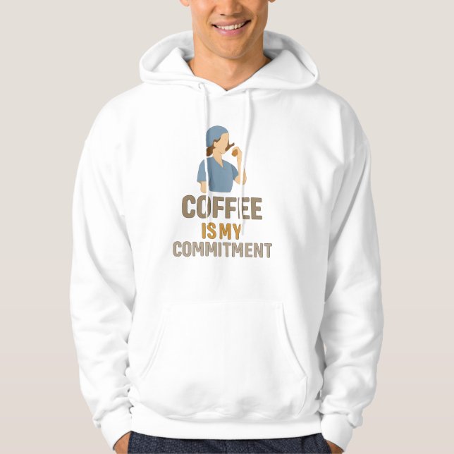 Veste À Capuche Sweatshirt Drôle d'Infirmière – Le Café Est Mon En (Devant)