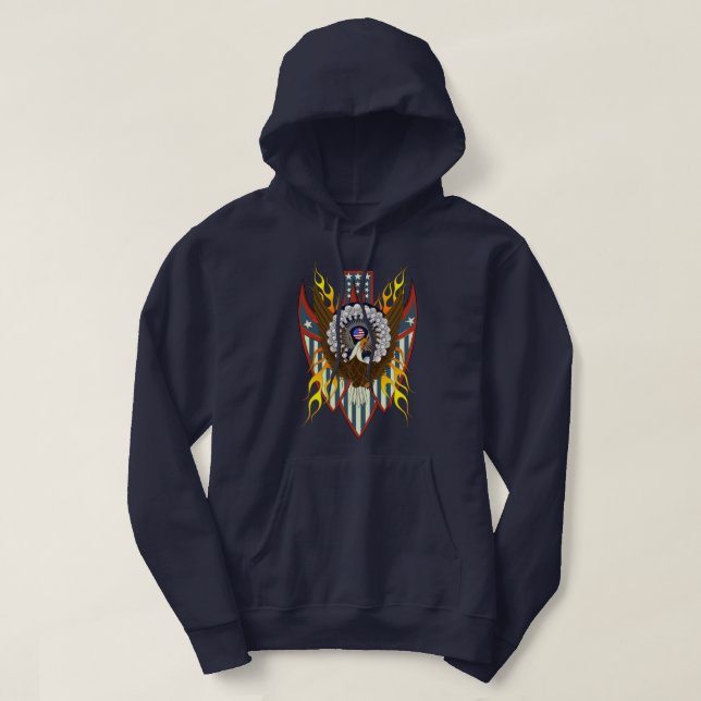 Veste À Capuche Sweatshirt Eagle Arrowhead Americana (Design devant)