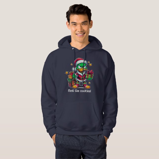 Veste À Capuche Sweatshirt "first the cookies !" Duck de No X (Devant entier)