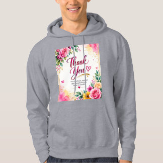 Veste À Capuche Sweatshirt Fleur "Merci" | Cadeau d'Appréciation