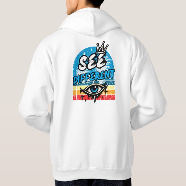 Veste À Capuche Sweatshirt graphique rétro différent (Dos)
