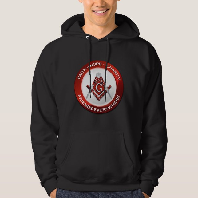 Veste À Capuche Sweatshirt Maçonnique - Rouge (Devant)