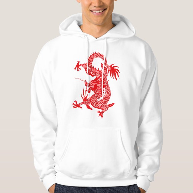 Veste À Capuche Sweatshirt masculin avec motif totémique de dragon (Devant)