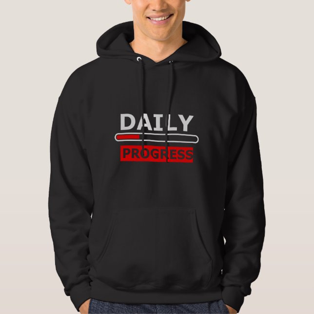Veste À Capuche Sweatshirt Motivant Daily Progress – Red Smile (Devant)