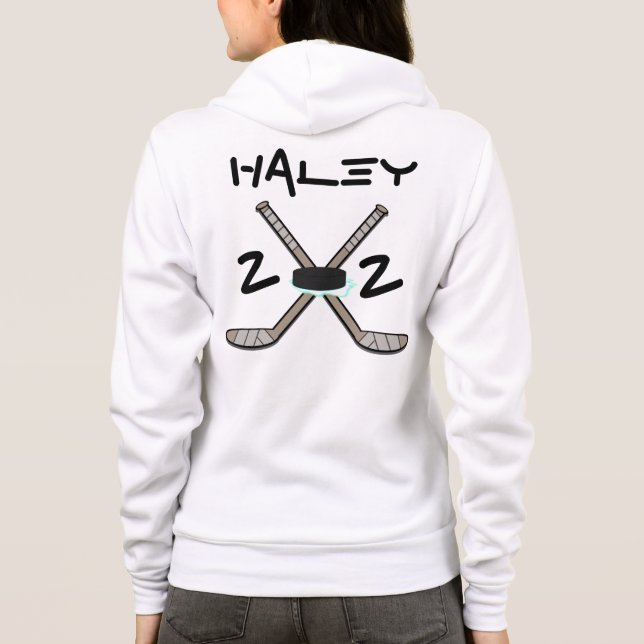 Veste À Capuche Sweatshirt personnalisable d'hockey (Dos)