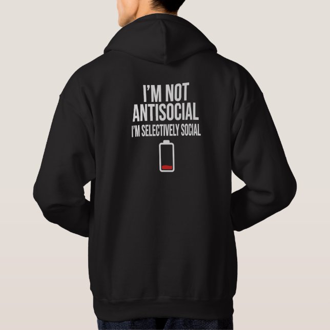 Veste À Capuche Sweatshirt pour introverti drôle et sélectivement  (Dos)