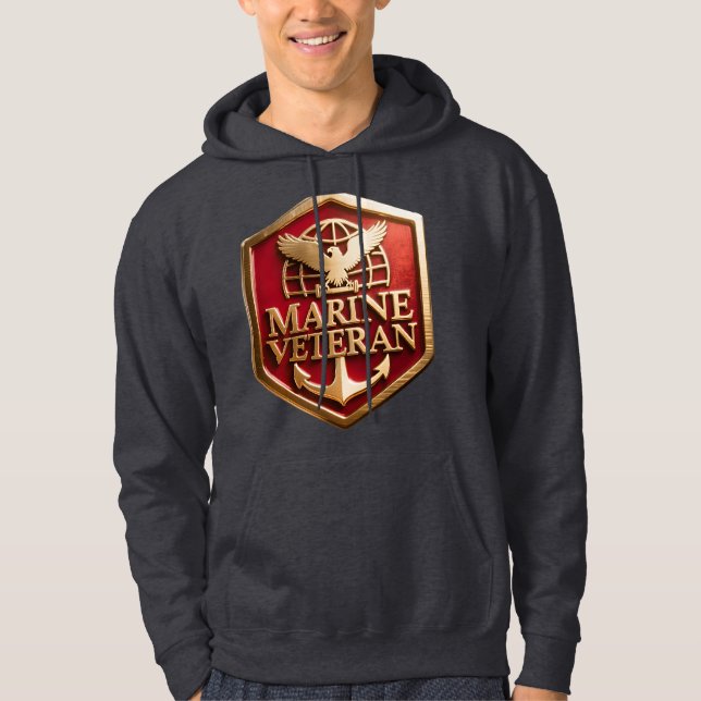 Veste À Capuche Sweatshirt pour vétéran de la marine (Devant)