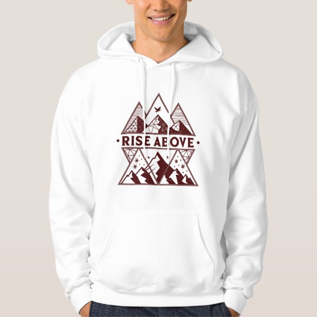 Veste À Capuche Sweatshirt Rise Above Mountain – Illustration Géom (Devant)