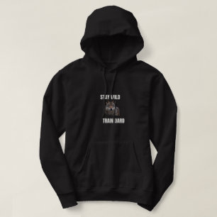 Veste À Capuche Sweatshirt Stay Wild Train Hard Wolf Hoodie Fitnes