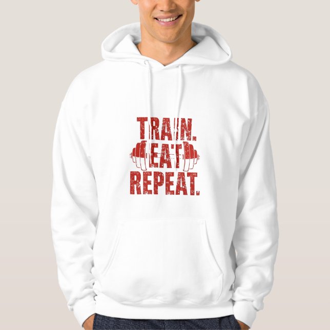 Veste À Capuche Sweatshirt Train Eat Repeat – Sweatshirt de motiva (Devant)